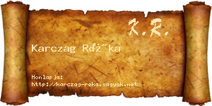 Karczag Réka névjegykártya