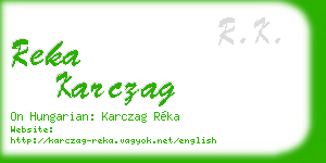 reka karczag business card